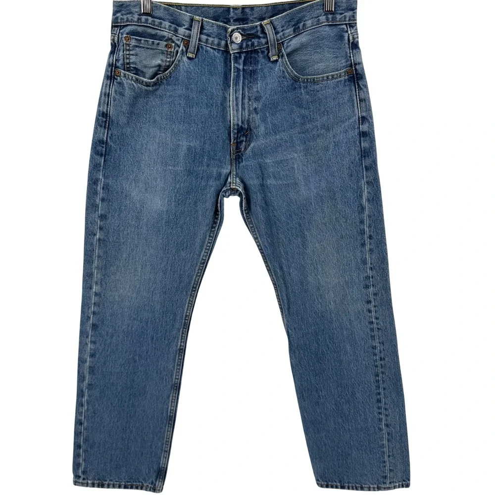 Levi's 505 Regular Fit Jeans Mens 32x30 Blue Medium Wash Straight Leg Denim